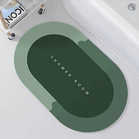 Thảm nhà tắm ovan siêu thấm, thảm chùi chân chống trượt nhanh khô, thảm chân silicon decor nhà tắm, nhà bếp G299-ThamNTOvan