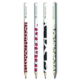 Faber-Castell-118364P-Bút Chì Đen Assorted Motif 4 Cây (Bee+Cow+Giraffe+Lady Bug)