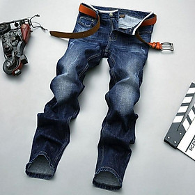 Quần Jeans Nam Co Giãn Cotton Ống Suông Wax Màu Jeans Classic