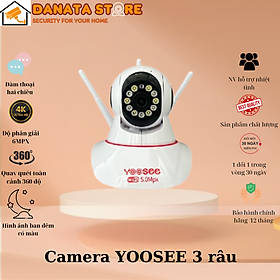 (Lỗi 1 đổi 1) Camera Yoosee 3 râu 5.0 11LED quay quét 360 độ, điều khiển xoay trên điện thoại, full phụ kiện - Hàng chính hãng