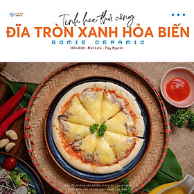 Mua Đĩa tròn men xanh hỏa biến cao cấp GOMIE BAT TRANG chuyên dùng cho nhà hàng khách sạn 5 sao