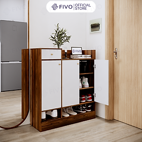 Mua Tủ Đựng Giày Dép Thông Minh FIVO FS51  Chất Liệu Gỗ MDF Chống Ẩm Dày 17mm  Chân Tủ Chắc Chắn  Có Kèm 1 Hộc Tủ Mini - Ngang 90cm