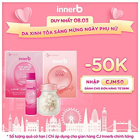 Bộ đôi giữ ẩm, sáng da InnerB Aqua Bank lọ 56 viên & nước uống Collagen hộp 6 chai (50ml*6) - Sản Phẩm Chính Hãng