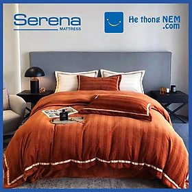 Set 5 Món Chăn Ga Gối Nỉ Nhung SERENA Chính Hãng Bộ Drap Trải Giường Chăn Ga Gối Đệm Phủ Trải Giường
