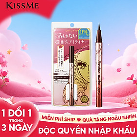 Bút Kẻ Mắt Nước Giữ Nét Siêu Bền Trong 24H Nét Kẻ Sắc Mãnh Màu Nâu Tự Nhiên Kissme Heroine Make Prime Liquid Eyeliner Rich Keep #03 0.4 mL