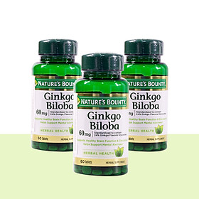 Combo 3 Chai Viên Uống Bổ Não Ginkgo Biloba Nature's Bounty - 60 Viên