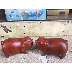 Mua cặp tượng heo trang trí gỗ hương đỏ