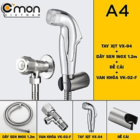 Mua Bộ vòi xịt vệ sinh cao cấp C mon VX-04 + Van khóa F C mon VK-02-F