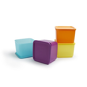 Bộ 4 hộp trữ mát Medium Square Round Tupperware 1lit