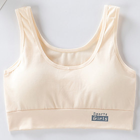 Áo bra nữ kiểu thể thao dành cho học sinh cấp 1 cấp 2 cấp  3 chất cotton trơn mềm mại thoáng mát có mút mỏng Lá Bralette A27