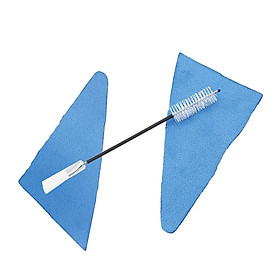 2pcs Clarinet Saxophone Cleaning Cloth Swab+Brush for Wind Woodwind Parts