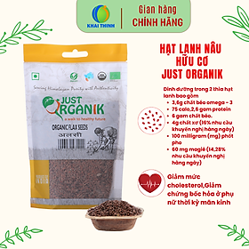 Hạt Lanh Nâu Hữu Cơ Just Organik Organic Flax Seeds Không Biến Đổi Gen