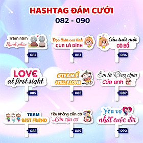 Mua Mẫu hashag cầm tay đám cưới   Bảng hashtag chụp ảnh cưới  sinh nhật  sự kiện  MS 082 - 099