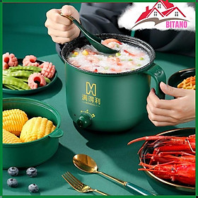 Mua Nồi Lẩu Điện BITANO Mini Núm Xoay 2 Nấc Nhiệt Kèm Giá Hấp - Giao Mẫu Và Màu Ngẫu Nhiên (1 Cái)