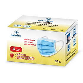 Khẩu Trang Y Tế Phamatech 4 Lớp – Cao Cấp, Lọc Khuẩn, Bụi Mịn