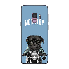 Ốp điện thoại in họa tiết Pug đen trên xe máy dành cho điện thoại Samsung Galaxy S9