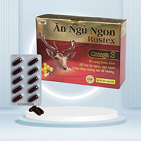 Viên Ăn Ngủ Ngon Rostex omega - Hộp 60 viên, hỗ trợ ăn ngon, ngủ ngon, giúp tăng cường sức đề kháng.