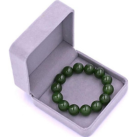 Vòng chuỗi đeo tay thạch anh xanh rêu 14 ly - Chuỗi hạt đeo tay đá phong thủy