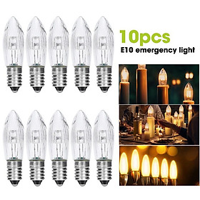 Set 10 Bóng Đèn LED E10 10V-55V AC Hình Ngọn Nến Trang Trí Giáng Sinh
