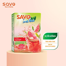 Trà Ổi hồng hòa tan SAVO IceTea (Guava Ice Tea) - Hộp 16 gói x 15g