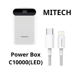 Mua Combo Sạc dự phòng Pisen 10.000mAh Power Box C10000(LED) + Cáp sạc PISEN dành cho iPhone ZY QUICK - PD (C to L ) 20W ZY-CL-PD01-1200 - Hàng chính hãng