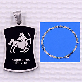 Mặt dây chuyền Nhân Mã - Sagittarius inox kèm vòng cổ dây chuyền inox + móc inox, Cung hoàng đạo