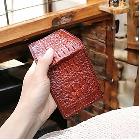 Ví Da Cá Sấu Nguyên Con 2 Mặt. Đan Viền Thủ Công Rất Đẹp và Bền