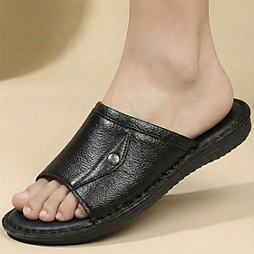 Dép Nam Quai Ngang HA NAM Da Bò Thật Cao Cấp DNA2124