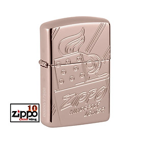 Bât lửa Zippo 48768 Script Logo Collectible Armor Rose Gold - Chính hãng 100%
