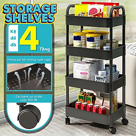 [4026] BG Kệ đa năng 3/4/5 - bánh xe, giỏ đựng đồ, Dễ dàng di chuyển giá sách đa năng,Kệ đa năng có bánh xe, di chuyển tiện lợi (hàng nhập khẩu)