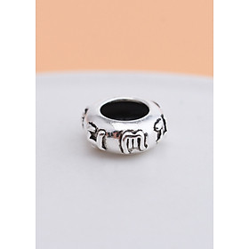 Combo 4 cái charm bạc chặn hạt họa tiết lục tự minh chú chữ nổi - Ngọc Quý Gemstones