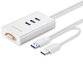 Mua Ugreen UG4025640256TK 80CM Màu Trắng USB 3.0 To VGA + 3 Ports USB 3.0 - HÀNG CHÍNH HÃNG