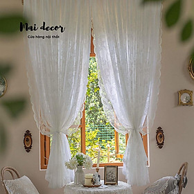 Mua Rèm vải ren hoa trắng viền uốn  rèm cửa sổ  rèm cửa ra vào style nàng thơ  phong cách Hàn Quốc  cổ điển Pháp