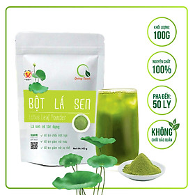 Bột Lá Sen Quảng Thanh Nguyên Chất Sấy Lạnh - Ngủ ngon, giảm mỡ máu, giảm cân - Gói 100 gr