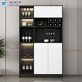 Mua Tủ Vang Gỗ Trưng Bày Phối Cánh Kính Cường Lực  Đèn LED Thương Hiệu SIB Decor TCK14