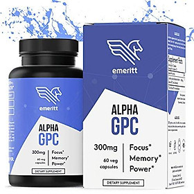 Alpha GPC Choline Supplement | Premium Nootropic for Brain Support, Enhanced Focus and Memory | Vegan, Non GMO, No Soy, from Pure Sunflower Lecithin, Pharmaceutical Grade | 600 mg 30 Servings