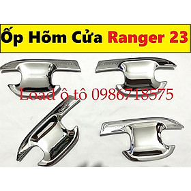 Ốp Hõm Cửa Xe Ford Ranger 2023 Mẫu Nhựa ABS Mạ Crom Sáng Bóng