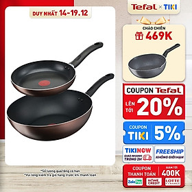 Mua Bộ 2 chảo chống dính đáy từ Tefal Day by Day dùng cho mọi loại bếp (24cm  26cm) - Hàng chính hãng