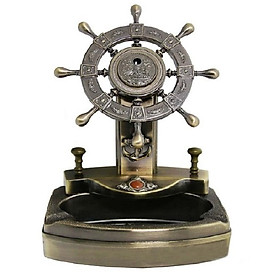 Mua Gạt tàn 2in1 kiêm bật hình BÁNH LÁI THUYỀN đồ trang trí đế kim loại chống cháy