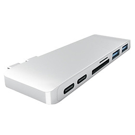 Portable 6-in-1 USB Type-C Hub USB3.0 Adapter HUB Card Reader For MacBook Pro