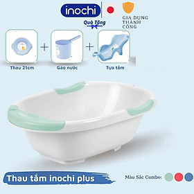 Mua Chậu Tắm Cho bé sơ sinh loại to kèm tựa lưng nhựa cho trẻ em notoro Inochi tặng gáo thau rửa mặt gấp gọn