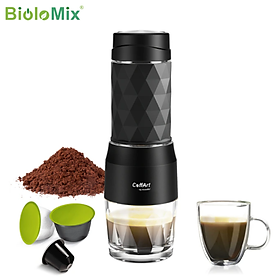 HÀNG CHÍNH HÃNG - Máy pha cà phê mini cầm tay 3 trong 1 Biolomix HS8439, sử dụng Viên nén Nespresso, viên nang và bột cà phê