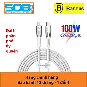 Cáp Sạc Nhanh Công Suất Cao Baseus Glimmer Series Fast Charging Data Cable Type-C to Type-C 100W - Hàng chính hãng