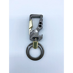 Móc khóa khui nắp chai xám đồng 2 khoen xoay MK007