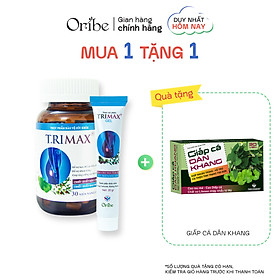 Combo Co Búi Trĩ Trimax Dân Khang (1 Viên Uống Và 1 Gel) Giảm Đau Rát Săn Se Búi Trĩ Ngừa Trĩ Tái Phát