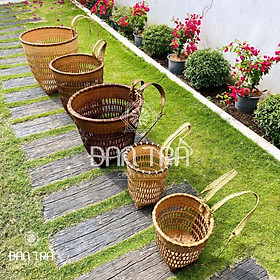 Mua Gùi Dân Tộc Truyền Thống Đan Trà - Gùi Đựng Rau / Hái Trà - Gùi Dân Tộc Decor-Nội Thất Decor Mây Tre Đan