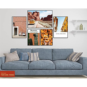 Tranh treo tường - Bộ 5 tranh canvas Bắc Âu hiện đại 18 , tranh canvas giá rẻ