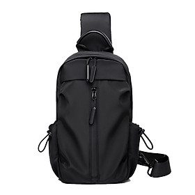 Túi đeo chéo Basic vải Polyester chống nước, tích hợp dây sạc USB unisex nam nữ phong cách thời trang DRU - Hàng Chính Hãng