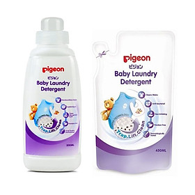 COMBO CHAI + TÚI NƯỚC GIẶT QUẦN ÁO CHO BÉ PIGEON