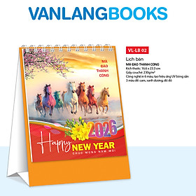 Lịch Bàn 2026 – Mã Đáo Thành Công | Lịch Để Bàn Cao Cấp Vanlangbooks | Mã: VLLB02B - Màu Cam